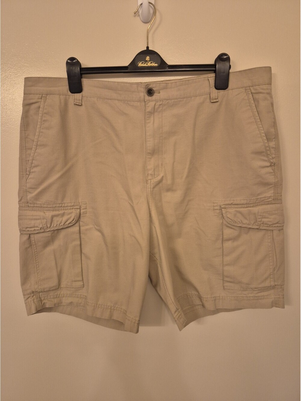 Chaps Men's Cargo Shorts Tan Cotton Sz 42 Cotton Utility Pockets Gorpcore